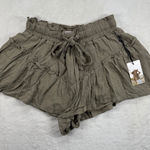 Sincerely Jules Ruffle Shorts Drawstring Waist Casual Green Size XS/S Photo 0