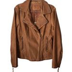 Max Studio Tan Faux Leather Moto Jacket Photo 3