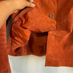 Chico's Chico’s Women’s Jacket Collared Orange Leather Suede Button Pockets Lined Size L Photo 7