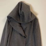 Sam Edelman Shawl Collar Hooded Wool Blend Coat Charcoal Gray Size 14 Photo 2