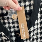 Bloomchic Black & White 90’s Houndstooth Plaid Knot Cardigan Blazer Jacket Size 26 Photo 2