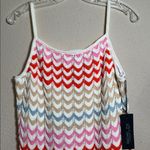 Rachel Zoe Chevron Crochet Knit Maxi Sleeveless Dress Medium NEW Orange Pink Photo 5