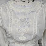 Free People NWOT Ivory Victorian Waisted CROCHET Mini Dress 2 Lace Cotton Womens Photo 2