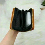 Brown Faux Leather Card Wristlet Wallet Photo 3