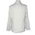 Chico's ‎ Blazer Jacket Medium 8/10 Pinstripe Laced Grommet Career Office Neutral Photo 4