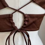 ZARA  Satin Effect Crop Top Dark Brown 7385/471 Size M Photo 6