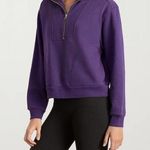 Everlane  Track Half-Zip Oversized Sweatshirt Purple Loungewear Athleisure Photo 0