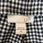 J. Jill Pants Womens 14 Navy Blue White Gingham‎ Cotton Stretch Tapered Ankle Photo 6