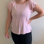 Loft  pink ruffle sleeve t-shirt Photo 1