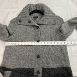 Talbots Gray Multicolor Speckles Long Slouchy Funnel Collar Cardigan Sweater Photo 4