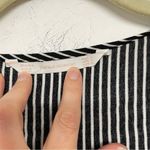 ZARA  Trafaluc Black & White Striped Long Sleeve Peplum Hem Button Front Shirt L Photo 2