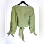 Princess Polly Alena Wrap Top in Sage Light Green Size US 2 Photo 9
