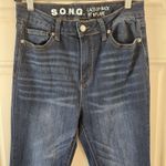 S.O.N.G Women Sz 9 29 Lace Up Back Fit N Flare Jeans Blue Stretch Denim Y2K Boho Photo 3