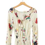 Cleobella Long Sleeve Smocked A-Line Dress Floral Print in Ivory size Medium Photo 5