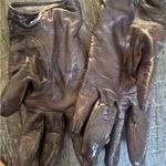 Coach cashmere lined Brown leather gloves 6 1/2 Womens Photo 3