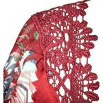 Flying Tomato Off Shoulder Pleated Crochet Trim Burgundy Floral Dress EUC S Photo 6