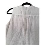 Quince European Linen Pleated Button Front Sleeveless Midi Dress White M New Photo 4