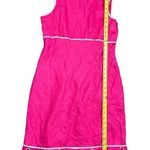 Nine West  Women's Size 10 Pink Sleeveless Sheath Dress Floral Hem Linen Photo 2