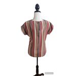 Vintage Bethany Size M Striped Earth Toned Blouse Tan Size M Photo 2