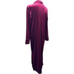 Ralph Lauren Lauren Long Velour Robe Full Zip Burgundy Small Photo 3