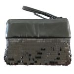 Vera Wang Simply Vera  Black Sequin Faux Leather Wristlet Clutch Photo 1