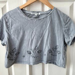 ANM grey cropped short sleeved shirt Gray Size M Photo 0