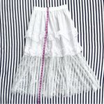Senlis Lila White Eyelet & Lace Midi Skirt NWOT Size M Photo 7