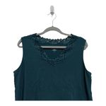 Coldwater Creek  Lace Green Cotton Tank Size 1X Basics Layering Photo 1