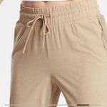 Athleta Brooklyn Textured Jogger Pants: Windowpane Silt Taupe Tan Photo 8