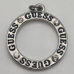 Guess  Silver Tone & Rhinestone Round Hoop Pendant Photo 0