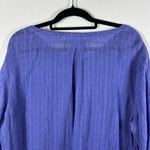 Soft Surroundings Topanga Top Blouse Size L Purple Linen Cotton Crinkle Gauze Photo 7