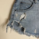 CARMAR Sierra Beatrice zip front denim skirt size 29 light wash distressed Photo 2