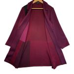 St. John  Patchwork Colorblock Knit Wool Twill Coat in Caviar Ruby Multi Large Photo 4