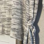 Soft Surroundings  Ribbed Side Tie Gray Space Dye Tunic Sweater Photo 2