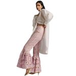 Anna Sui for FREE PEOPLE Pink Floral Lace Pants, Size L, New w/o Tag MSRP $559 Photo 6