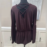 Maurice's Maurice’s Brown Crochet Kimono Sleeve Blouse Photo 2