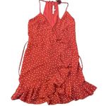 Lovers + Friends Gigi red & white star print wrap mini dress size S Photo 13