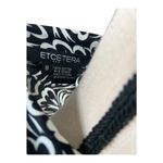 Etcetera  Black and White Floral Blouse With Flare Sleeve Size 8 Photo 3