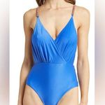 Farm Rio Breaded Strap One-Piece Swimsuit, Blue, Small, $195 Photo 0