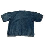 Vintage 90s Pret Acid Wash Denim Button Up Shirt Blue Size L Photo 3