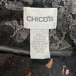 Chico's 2 Blazer Jacket Women Large Black Floral Lace Open Front 3/4 Sleeve Sheer Photo 9