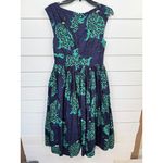 Modcloth  DuPenny Peacock Print Tea Length Dress Size 8 Fit Flare Small FLAW Photo 2