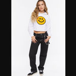 Forever 21 Happy Face Terrycloth Graphic Hoodie M NWT Photo 3