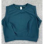 Halara  Womens Green Crew Neck‎ Sleeveless Cropped Yoga Gym Top Size Medium Photo 2