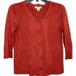 Coldwater Creek  XS Size 4 SILK Blend Rust Color Hidden Button Front Cardigan Photo 0