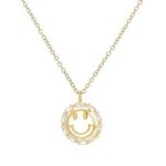 Smiley Face Necklace Gold Photo 0