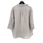 ZARA Linen Button Down Casual Shirt Grey S Photo 5