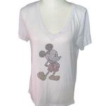 Disney  Mickey Mouse Rhinestone Short Sleeve top Medium White Photo 0