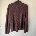 J. Jill Marled Burgundy Pink Chunky Knit Cardigan Sweater Medium Academia Purple Photo 7