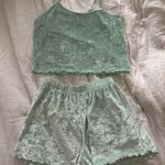 Colsie Velvet Pajama Set Green Size XS Photo 0